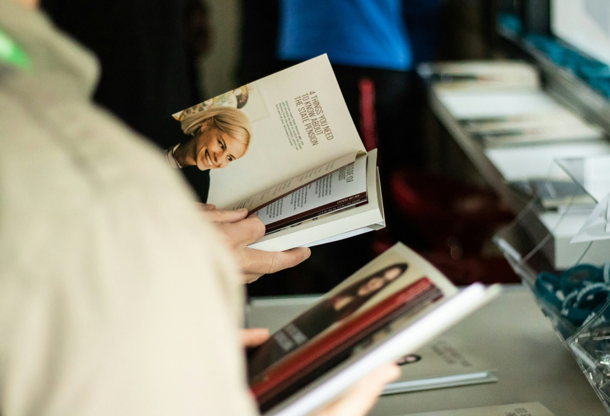 person reading books